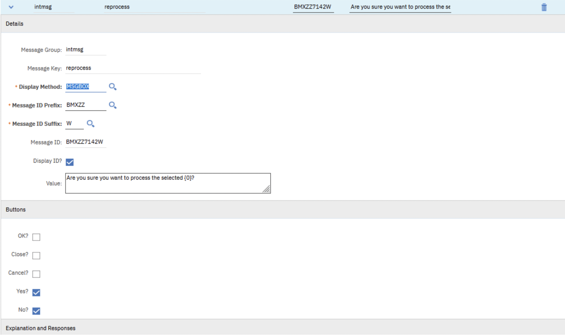 Warning details message example